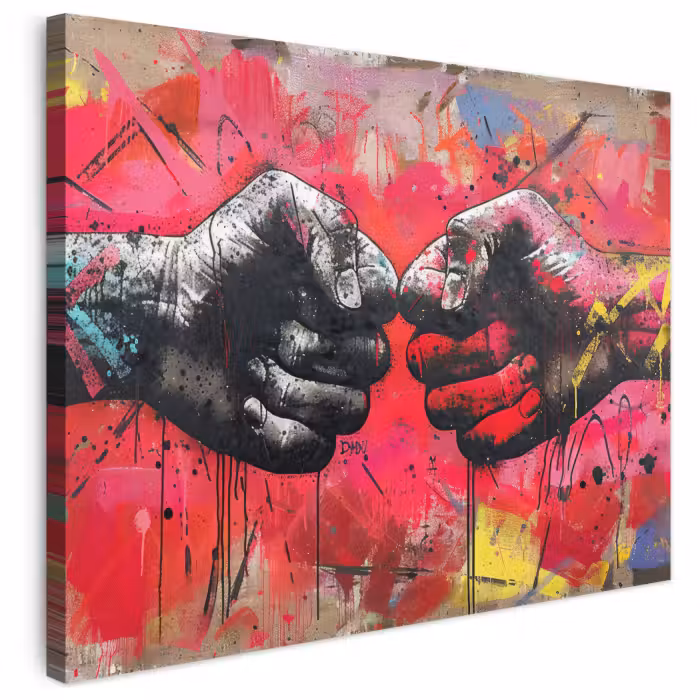 Leinwandbild - Straßenkunst - Hände - Graffiti - Kunst - Banksy