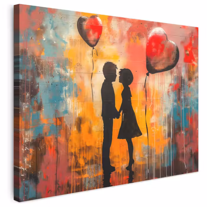 Leinwandbild - Straßenkunst - Liebe - Graffiti - Kunst - Banksy