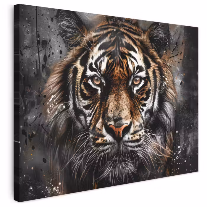 Leinwandbild - Tiger - Tiere - Porträt - Luxus - Schwarz