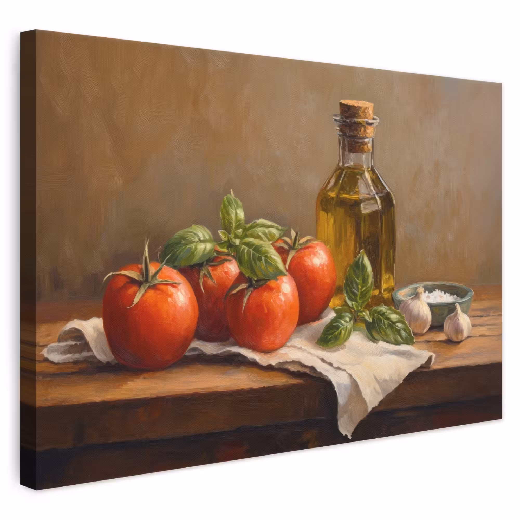 Leinwandbild - Tomaten - Olivenöl - Stilleben
