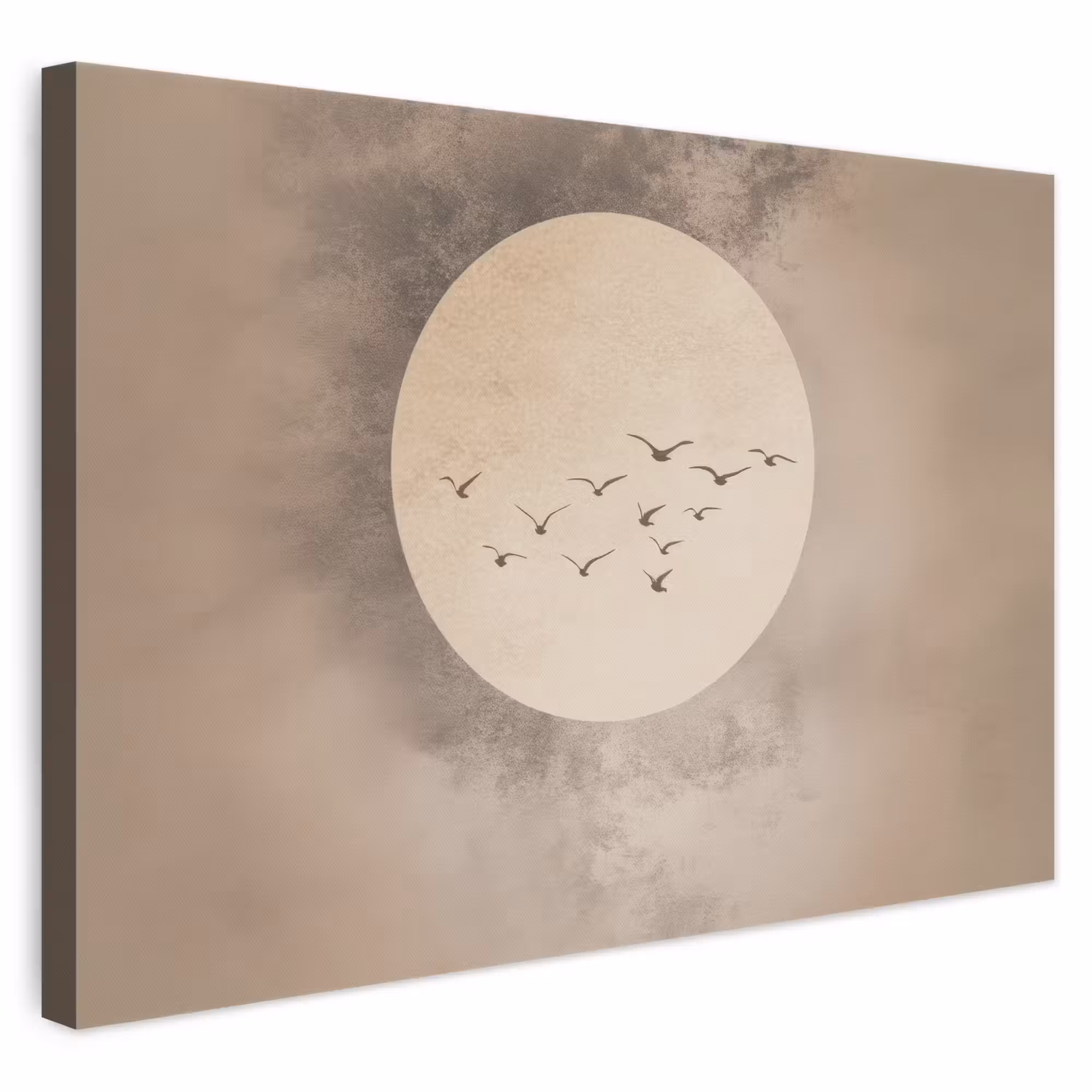 Leinwandbild - Vogel - Beige - Japanisch