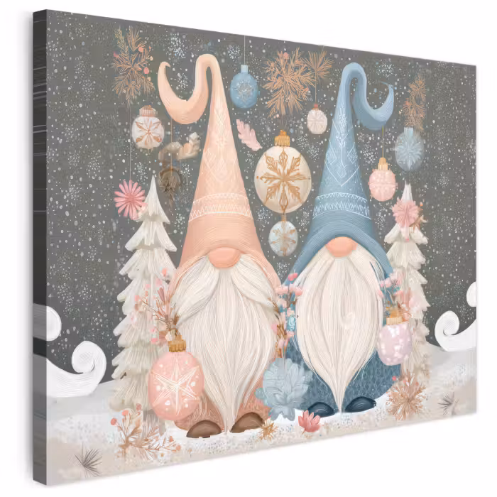 Leinwandbild - Weihnachten - Wichtel - Pastell