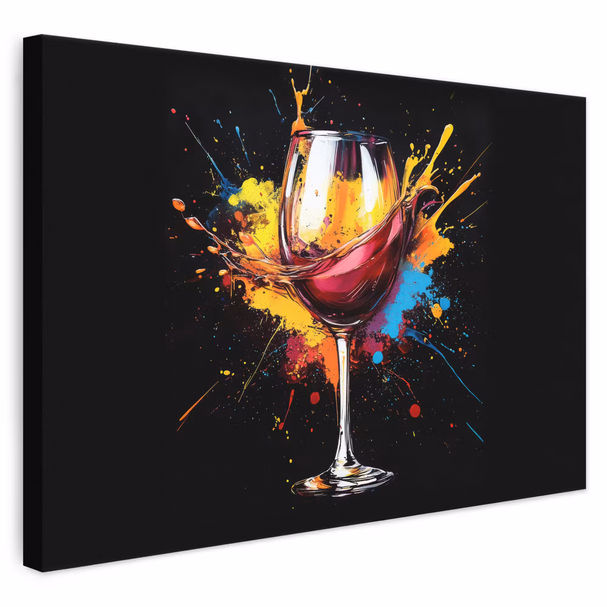 Leinwandbild - Wein - Glas - Graffiti - Getränk - Rot - Farbe