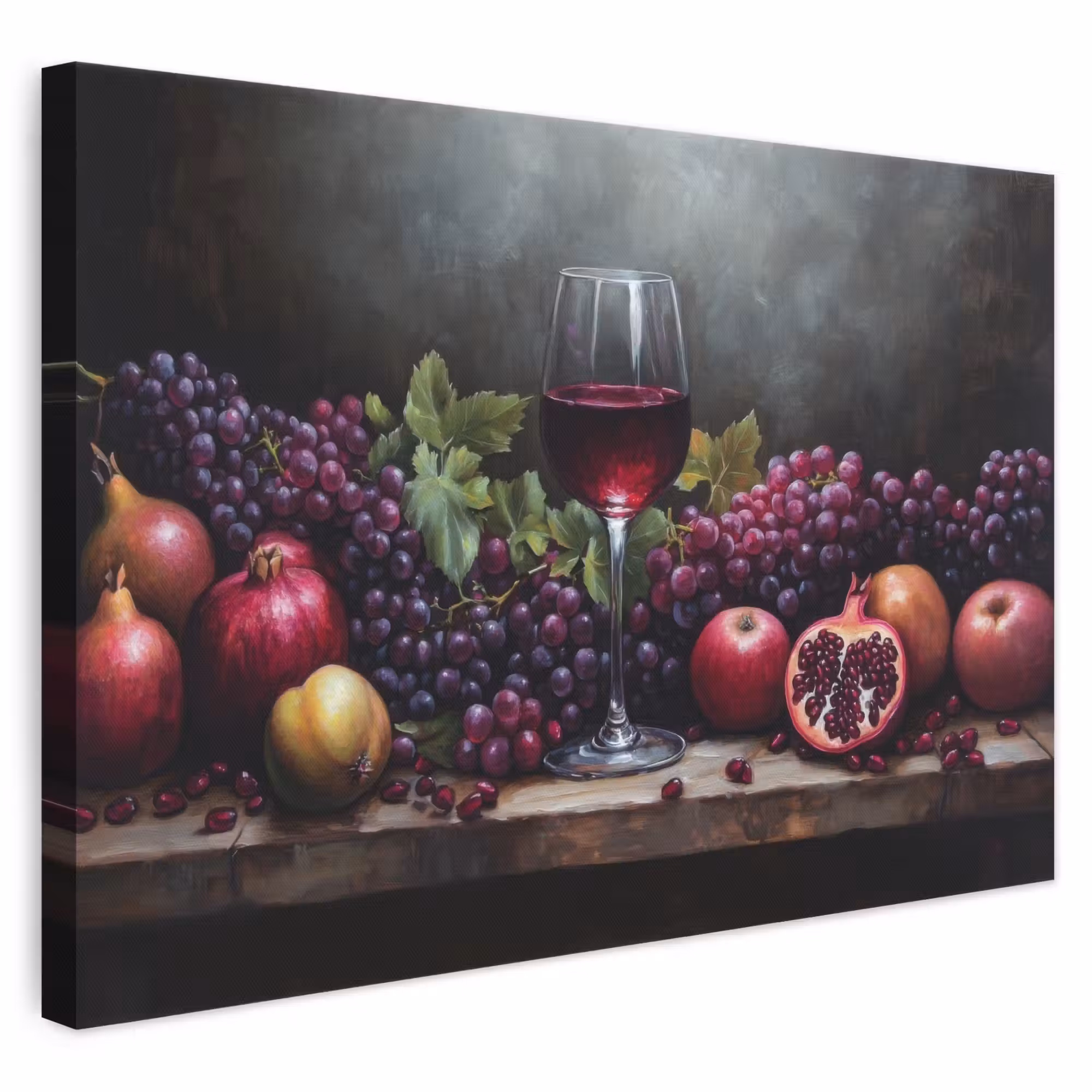 Leinwandbild - Wein - Obst - Stilleben