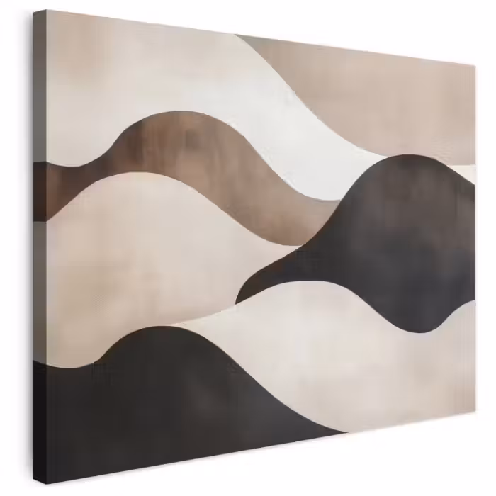 Leinwandbild - Wellen - Abstrakt - Beige
