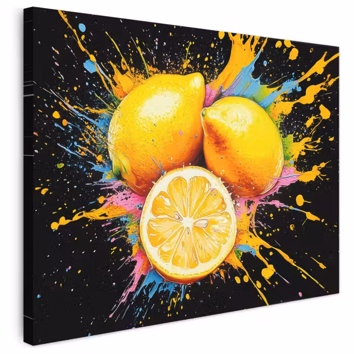 Leinwandbild - Zitrone - Graffiti - Farbenfroh - Farbe - Modern