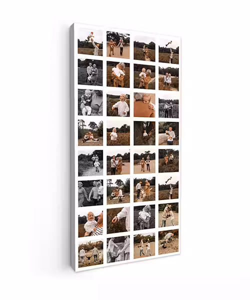 Leinwandcollage – 32 Fotos – Hochformat