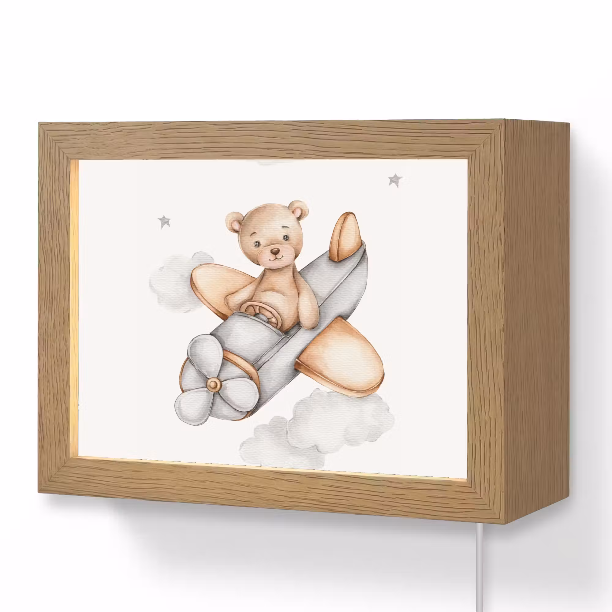 Lightbox - Wandlampe - Kinderzimmer - Bär - Flugzeug - Sterne - Kinder