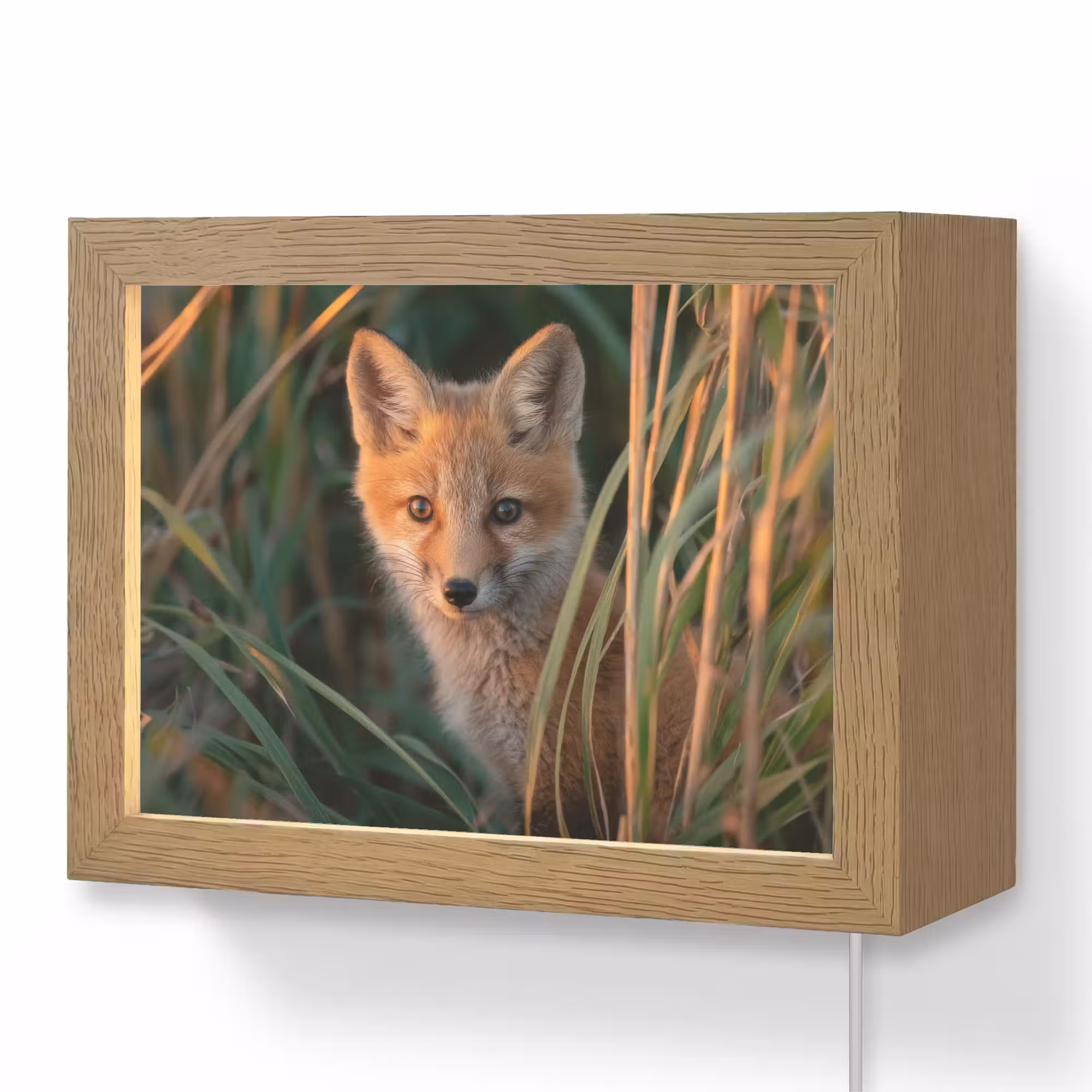 Lightbox - Wandlampe Kinderzimmer - Fuchs - Orange - Gras