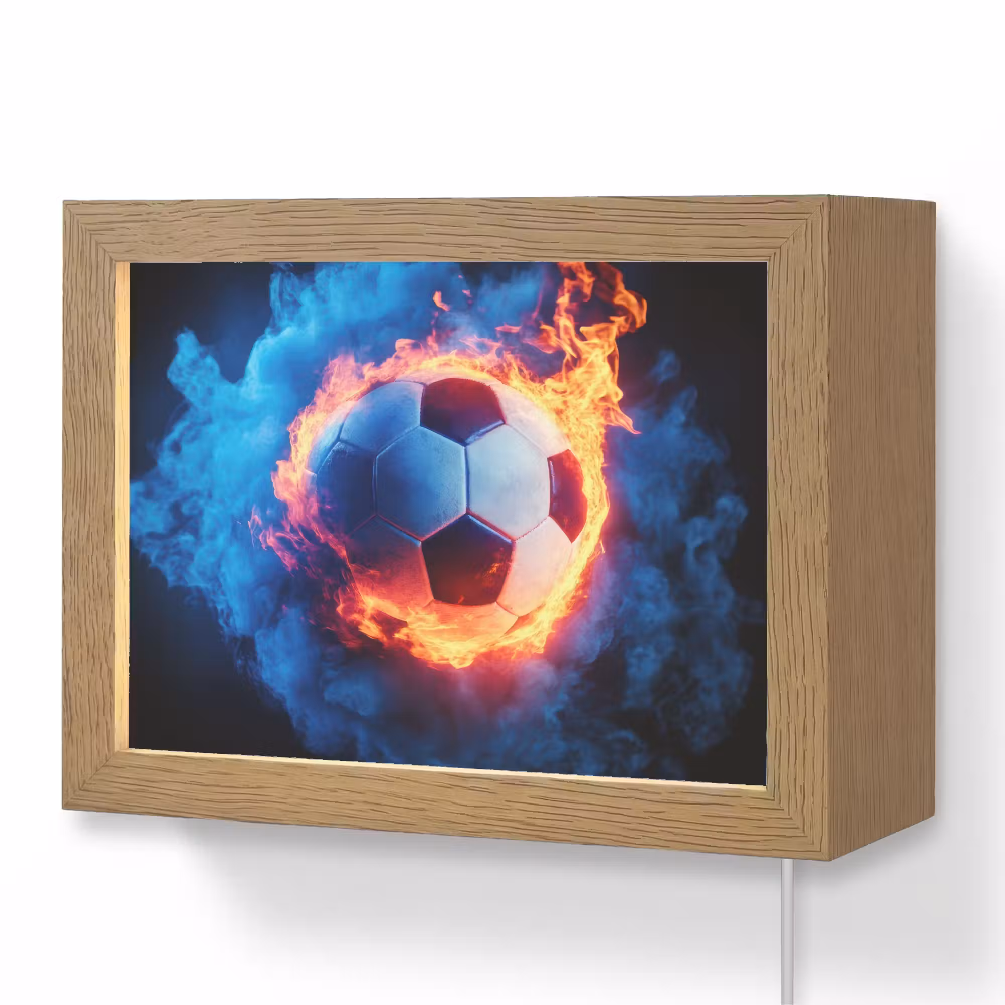 Lightbox - Wandlampe - Kinderzimmer - Fußball - Feuer - Eis - Blau