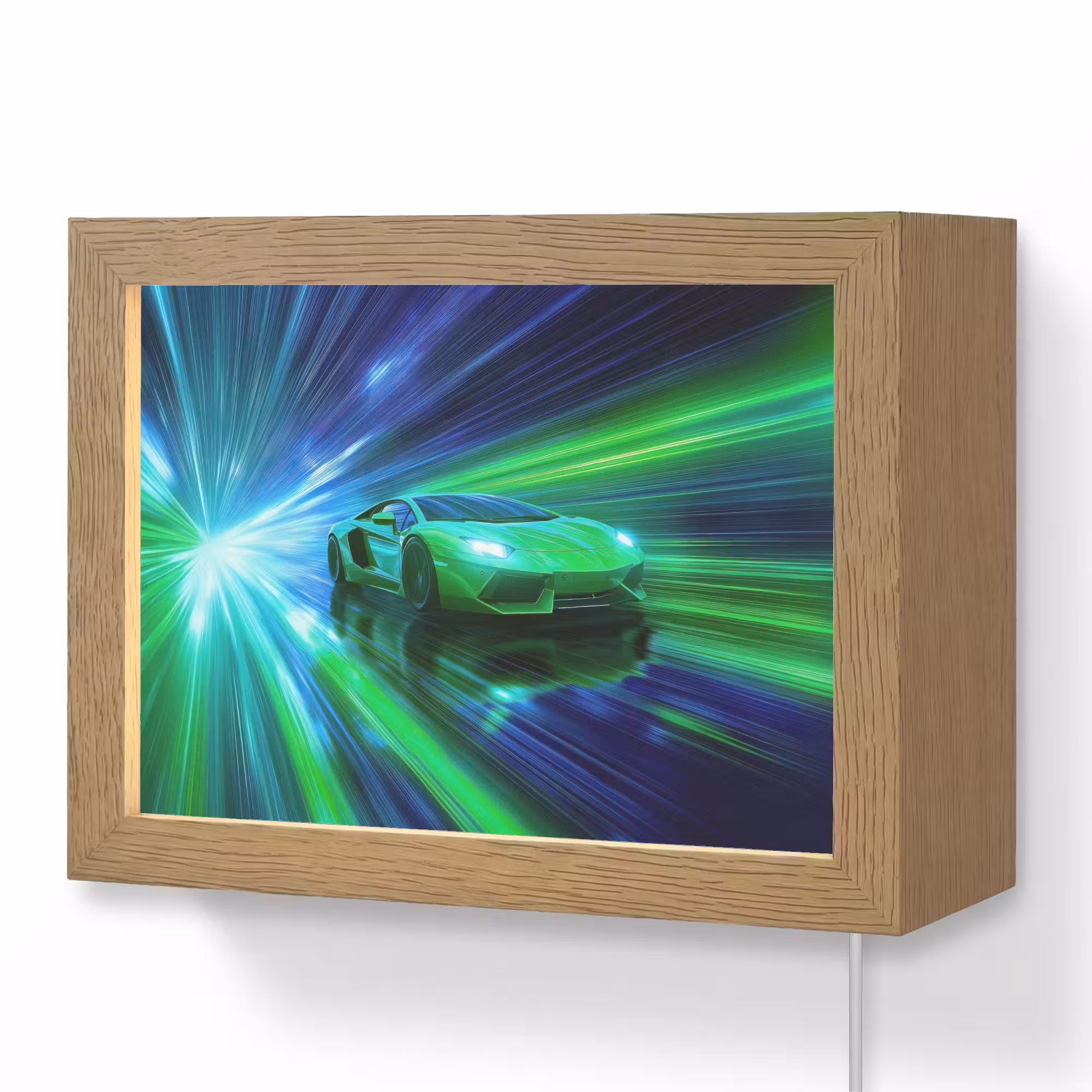 Lightbox - Wandlampe - Kinderzimmer - Geschwindigkeit - Leicht - Sportwagen - Grün
