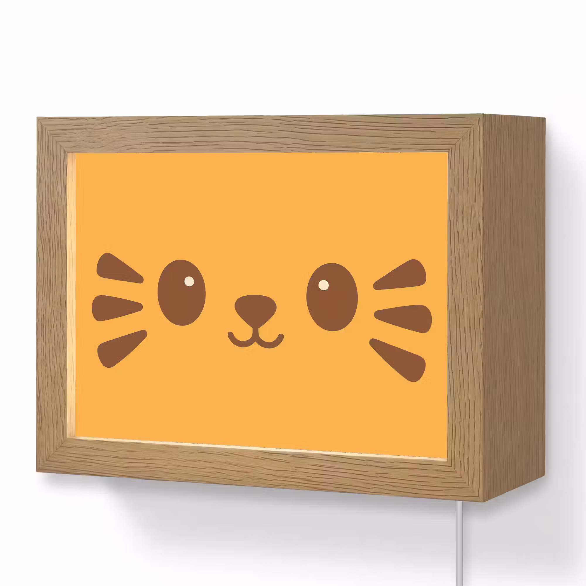 Lightbox - Wandlampe - Kinderzimmer - Katze - Vereinfacht - Orange - Fröhlich