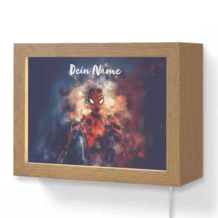 Lightbox - Wandlampe Kinderzimmer mit Namen - Superheld - Jungen - Rauchen - Farben