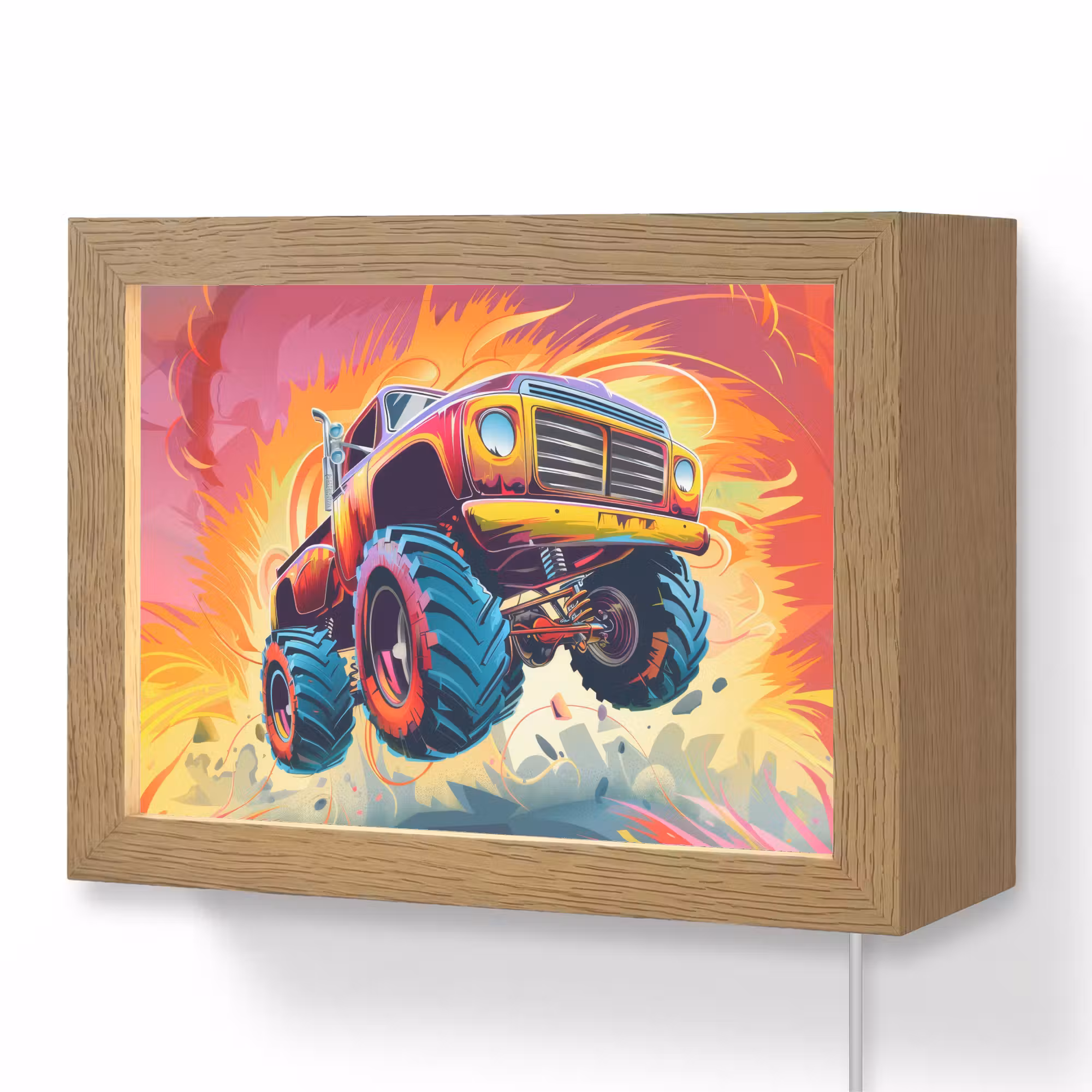 Lightbox - Wandlampe Kinderzimmer - Monstertruck - Auto - Jungen - Farbenfroh