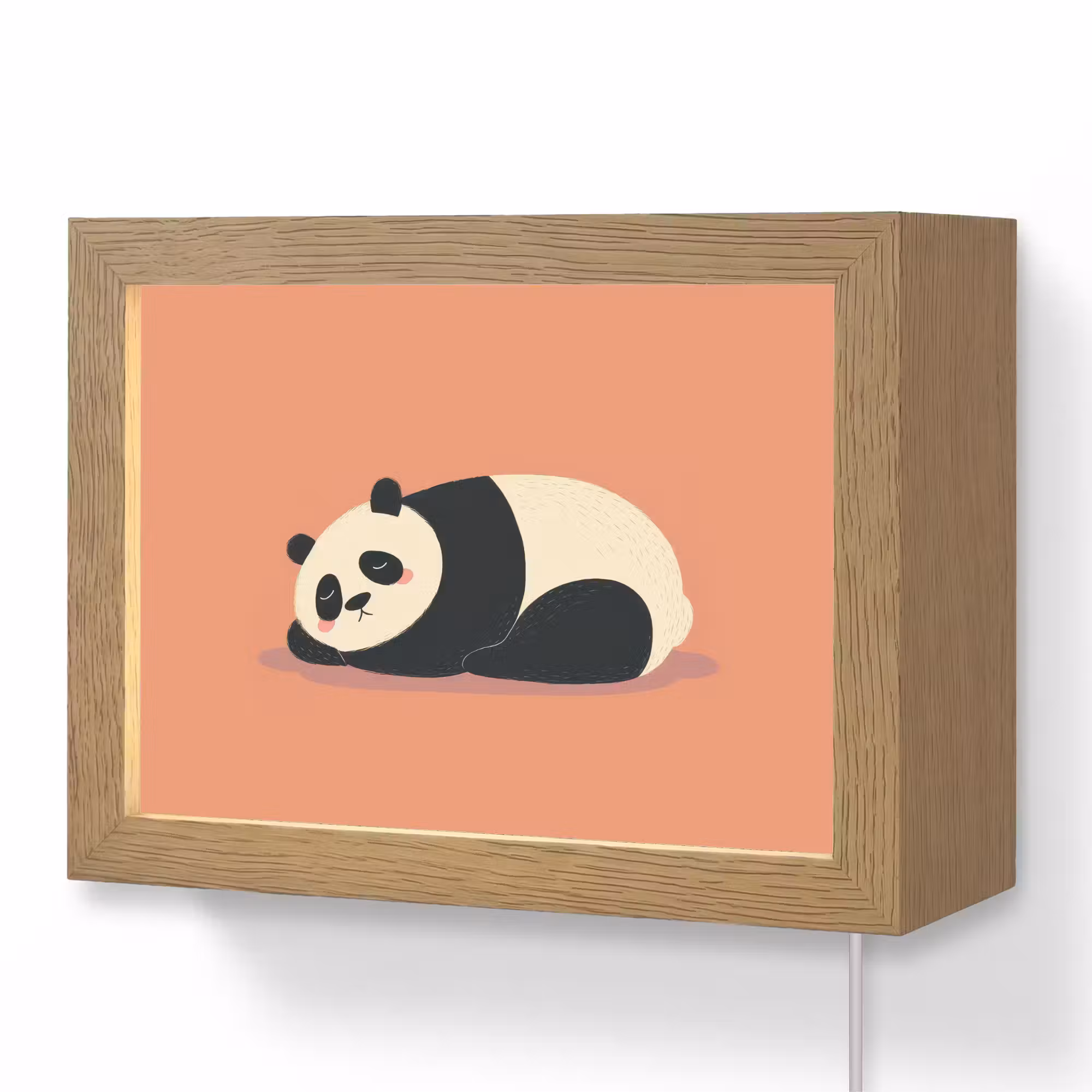 Lightbox - Wandlampe - Kinderzimmer - Panda - Schlafen - Orange