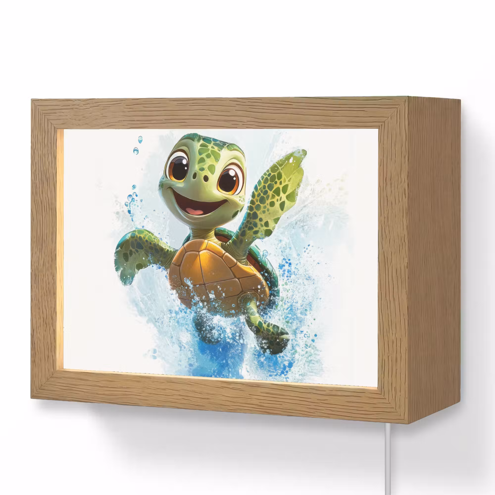 Lightbox - Wandlampe - Kinderzimmer - Schildkröte - Cartoon - Wasser - Grün