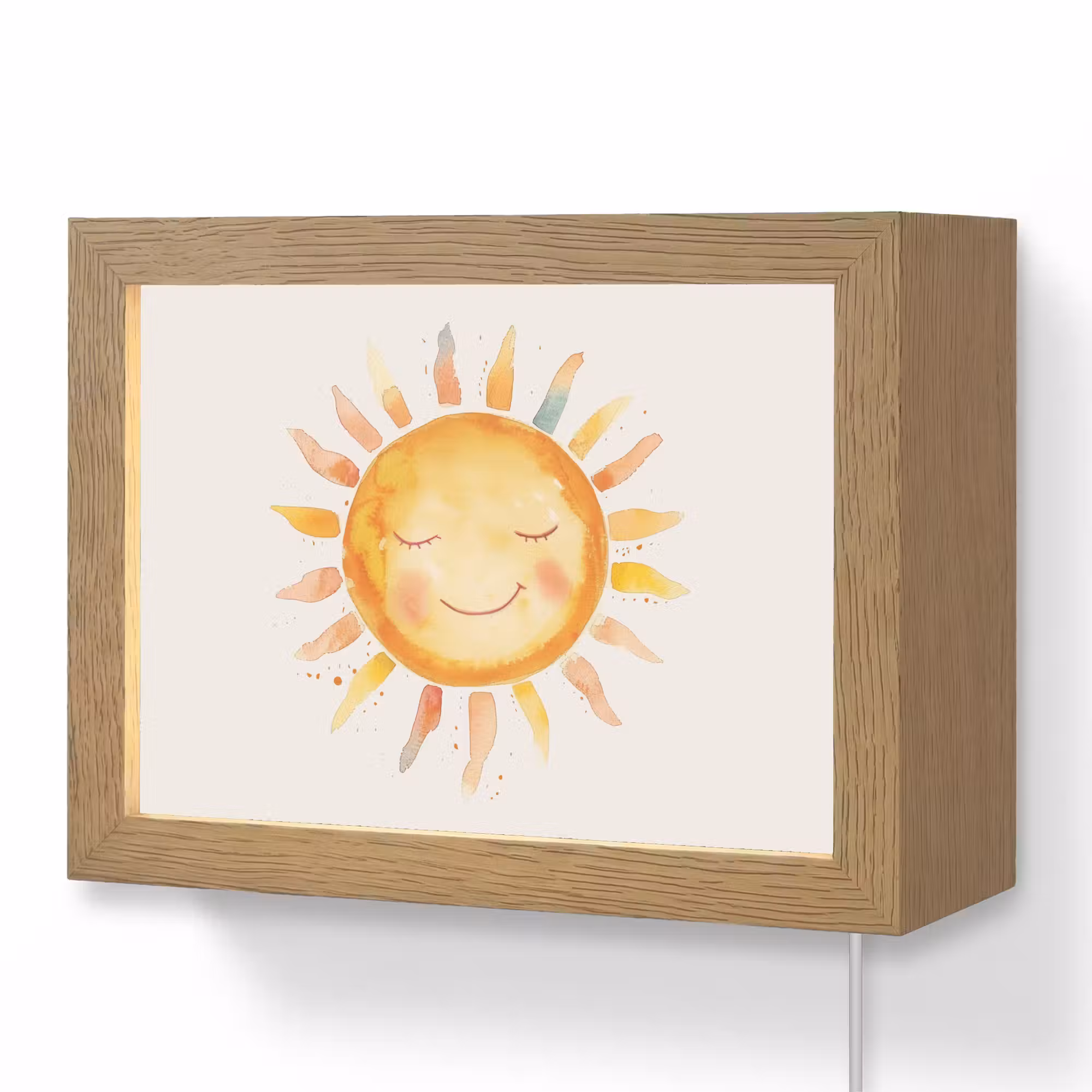 Lightbox - Wandlampe - Kinderzimmer - Sonne - Aquarell - Gelb