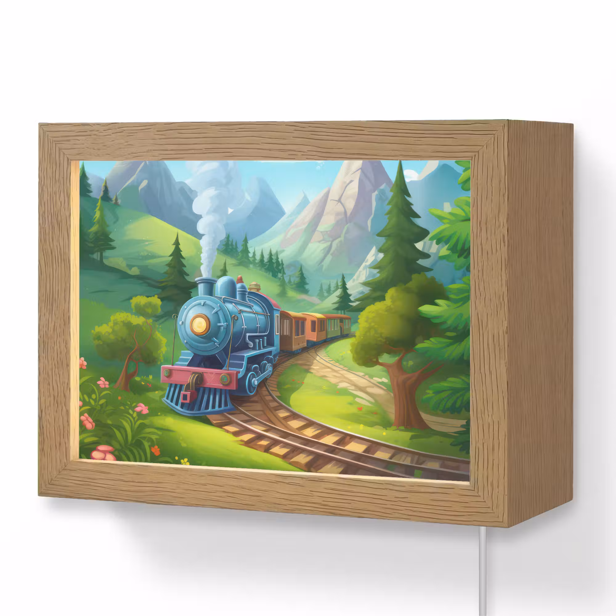 Lightbox - Wandlampe - Kinderzimmer - Zug - Blumen - Kinder - Natur