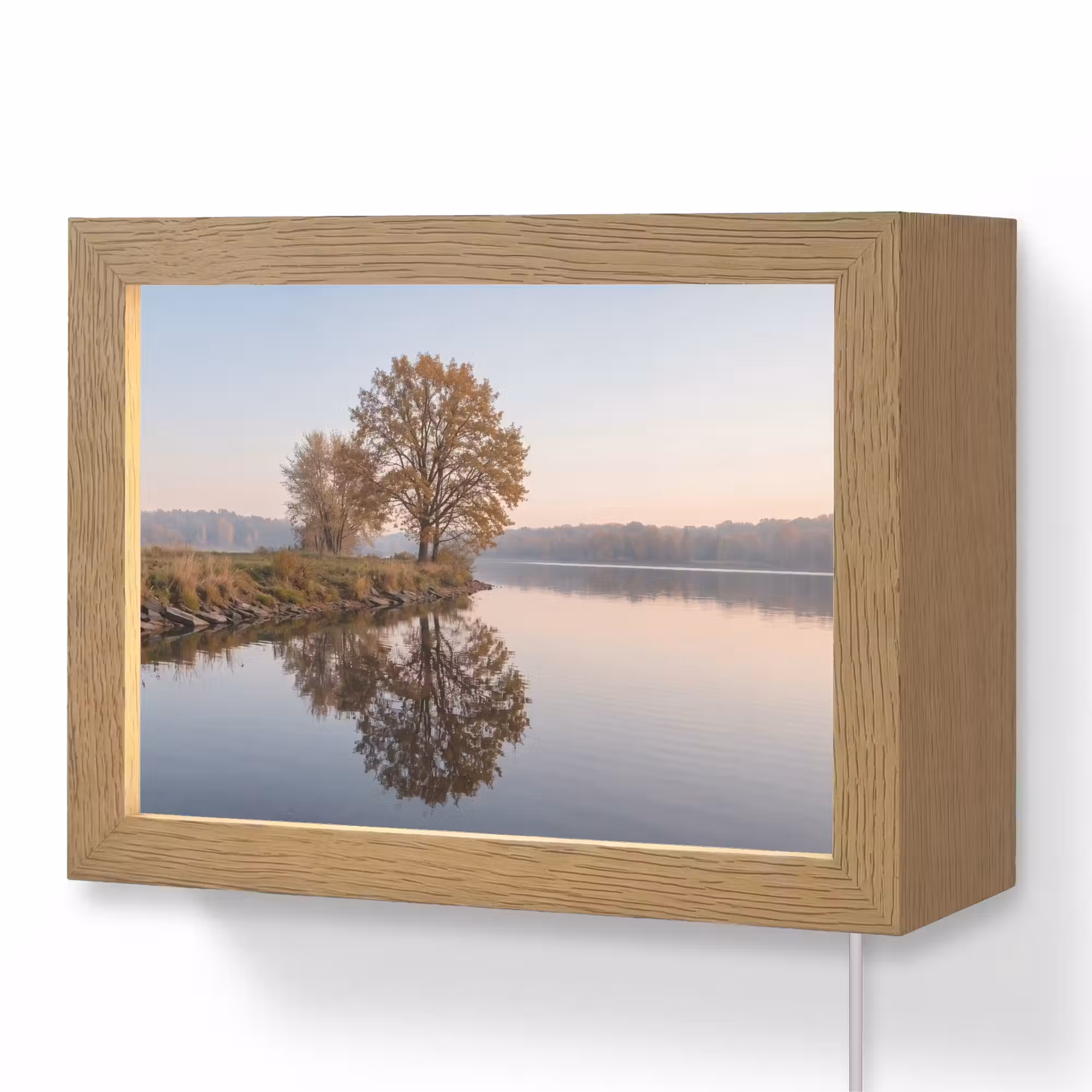 Lightbox - Wandleuchte - Bäume - Reflexion - Wasser - Sonnenaufgang - Gelassenheit