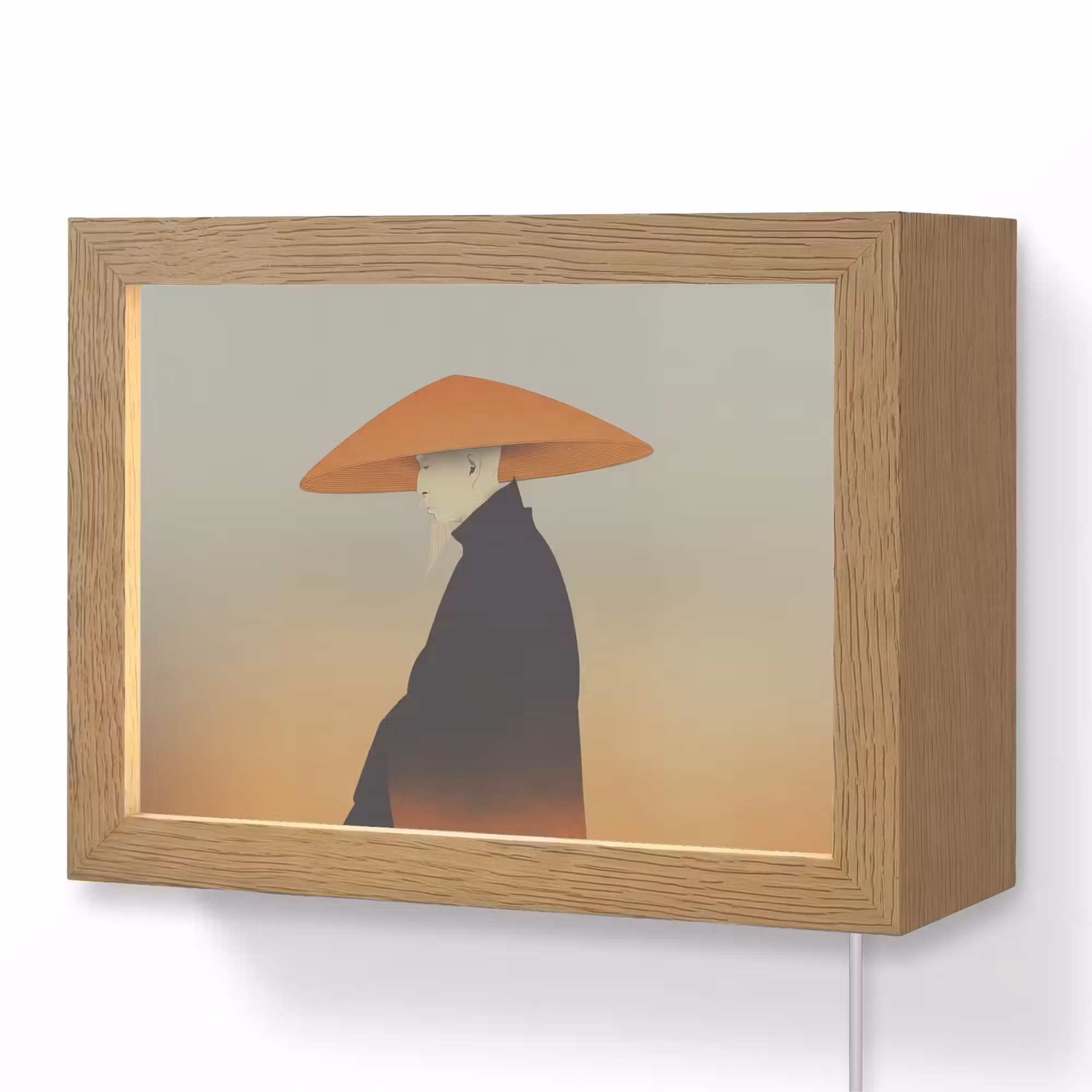 Lightbox - Wandleuchte - Minimalistisch - Scherenschnitt - Orange