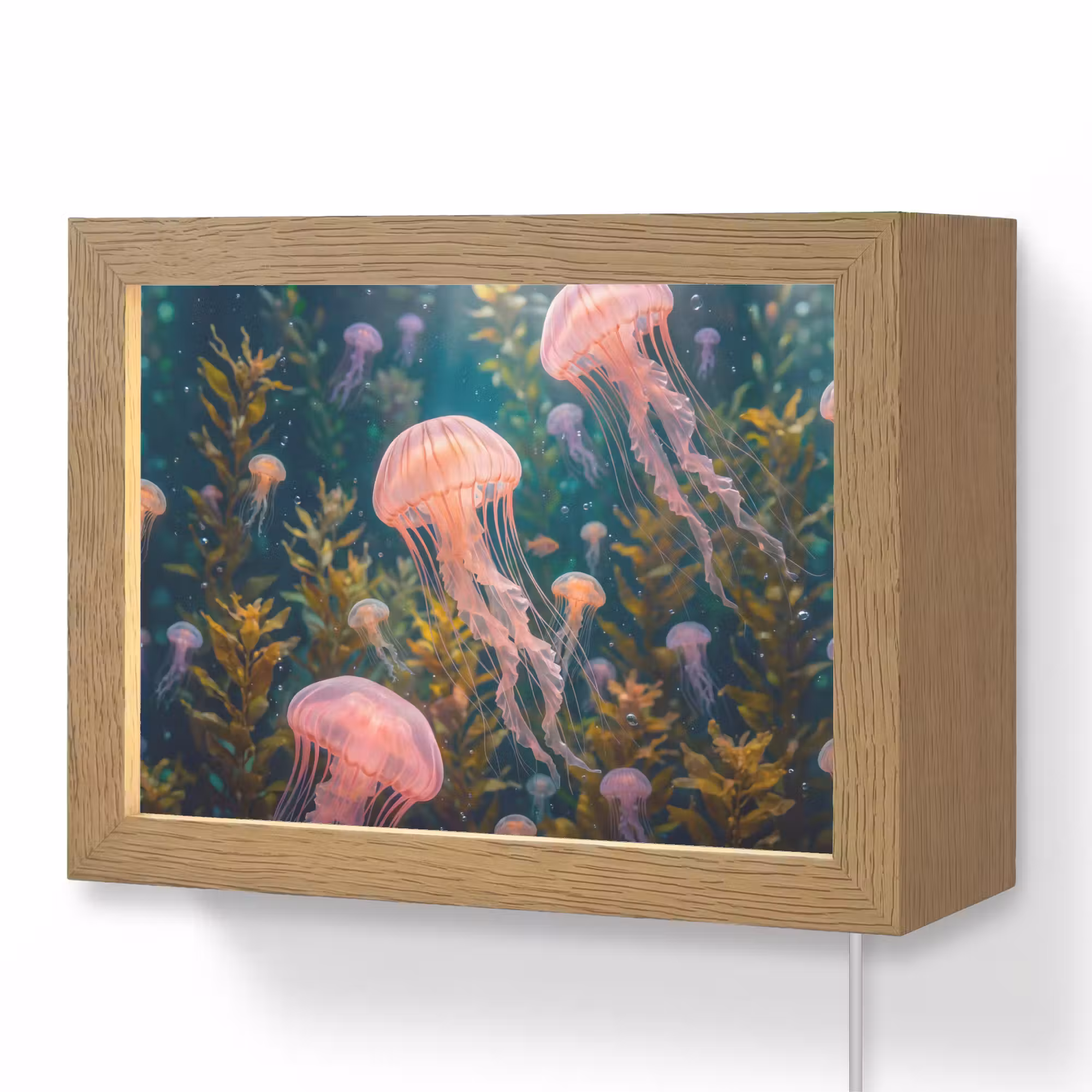 Lightbox - Wandleuchte - Qualle – Rosa – Unterwasser – Meeresleben – Tiere