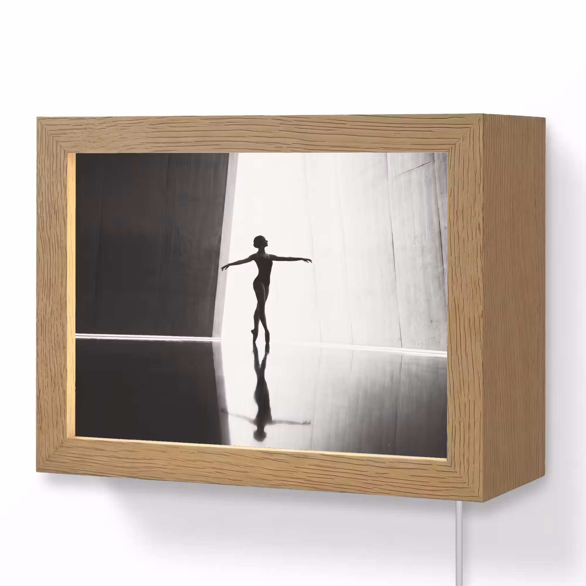 Lightbox - Wandleuchte - Tänzerin – Silhouette – Kunst – Modern – Schwarz-Weiß
