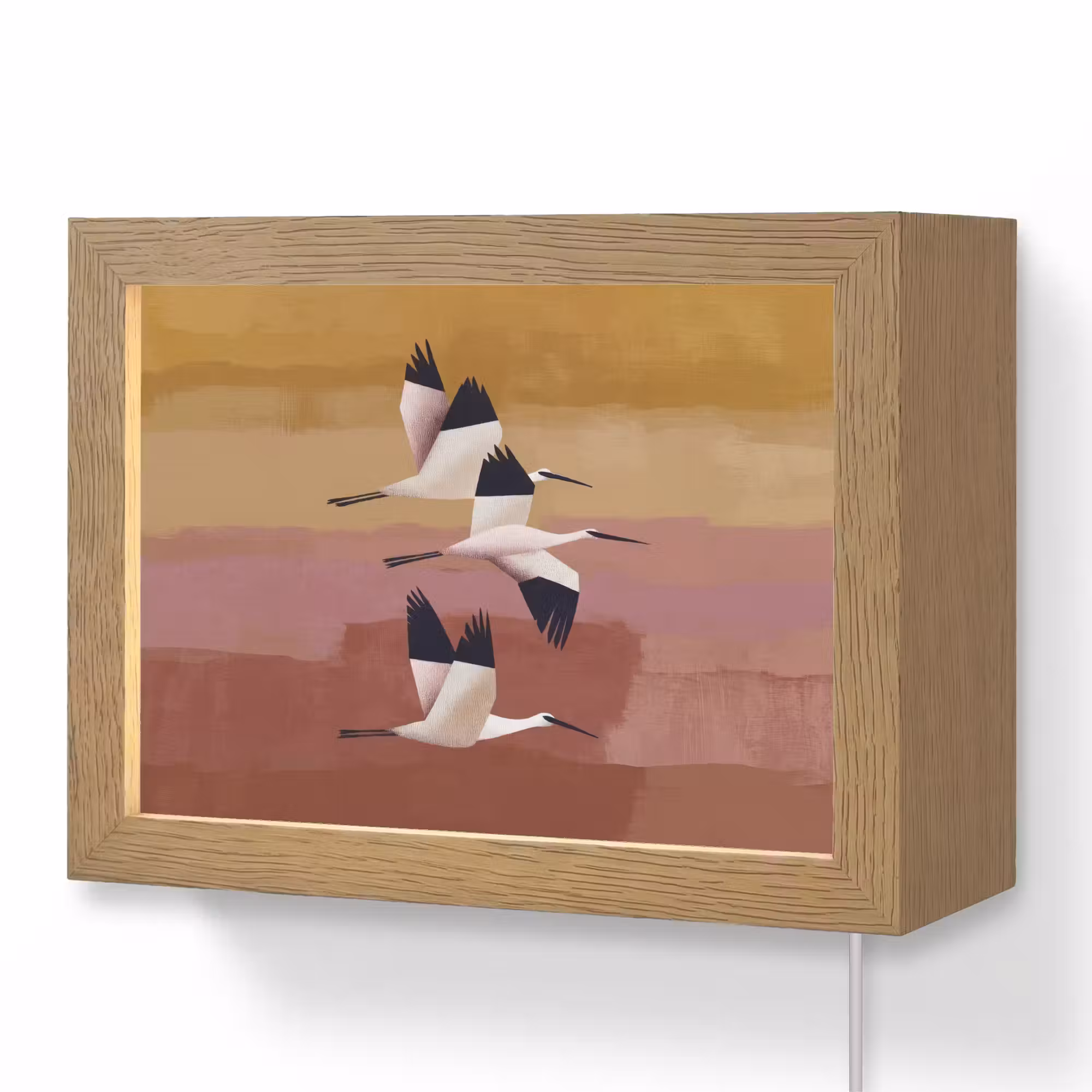 Lightbox - Wandleuchte - Vögel - Schnabel - Abstrakt