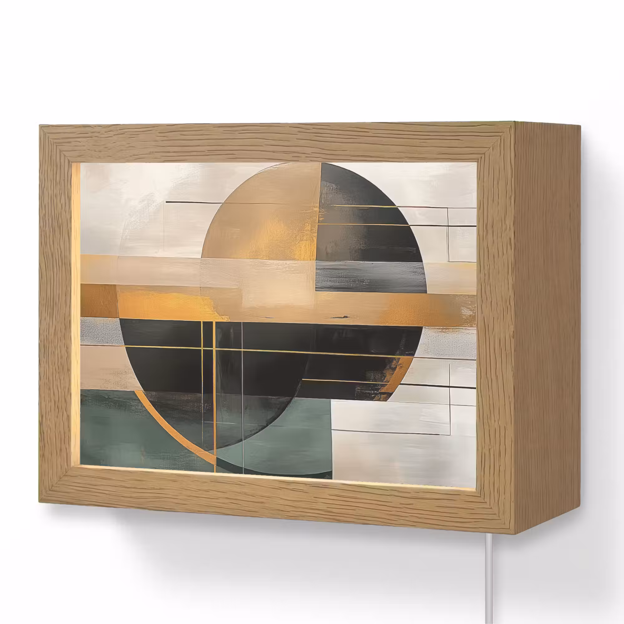 Lightbox - Wandleuchte - Abstrakt - Gold - Bronze - Grün - Formen - Modern