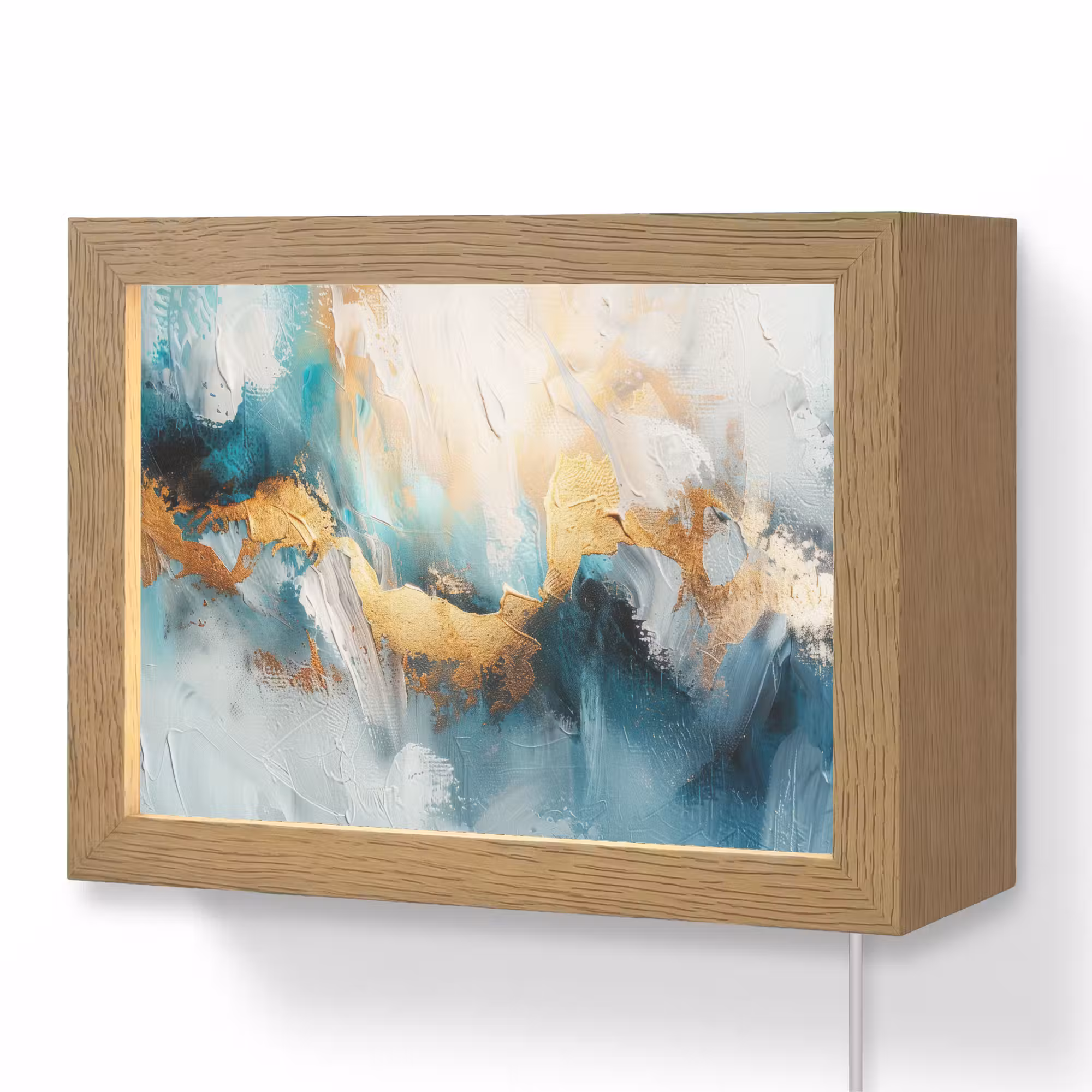 Lightbox - Wandleuchte - Abstrakt - Kunst - Gold - Blau