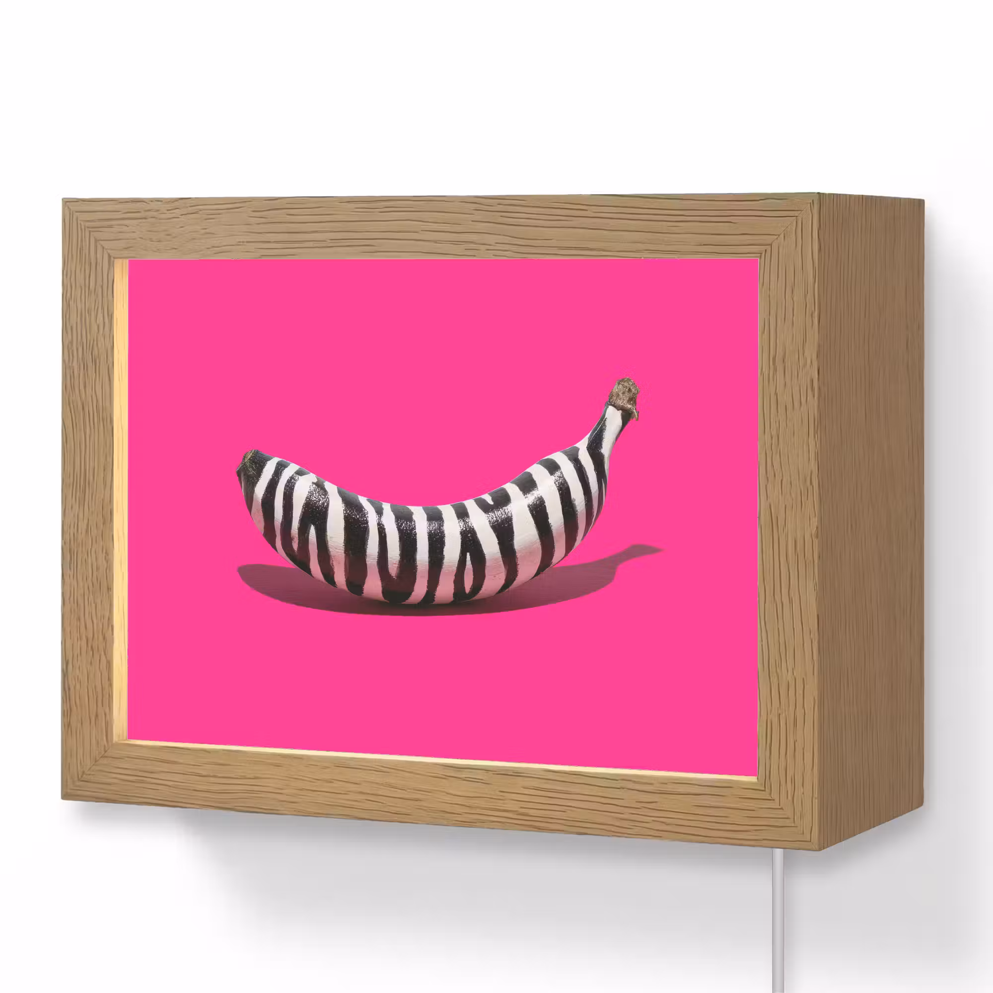 Lightbox - Wandleuchte - Banane - Zebramuster - Rosa