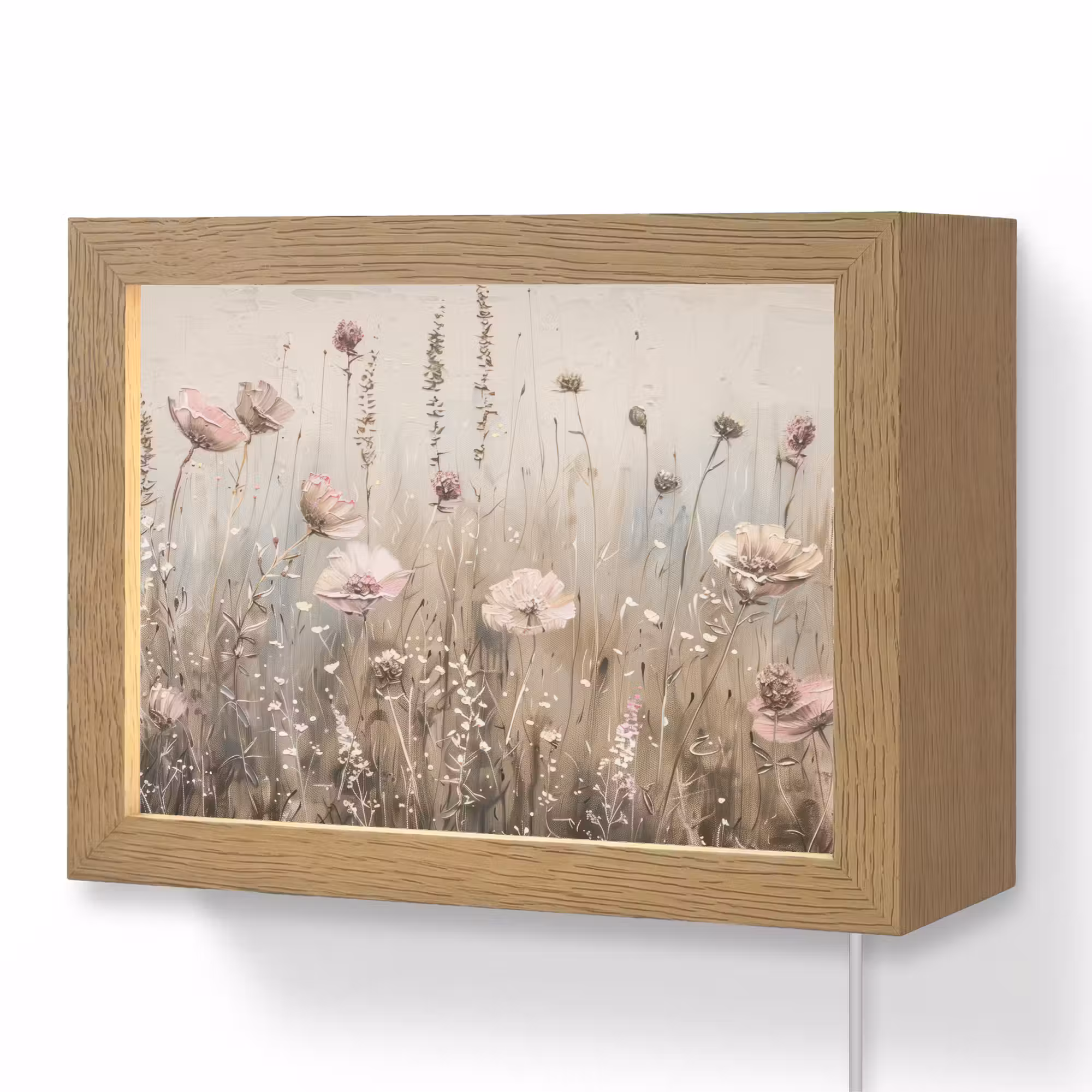 Lightbox - Wandleuchte - Blumen - Rosa - Modern - Beige