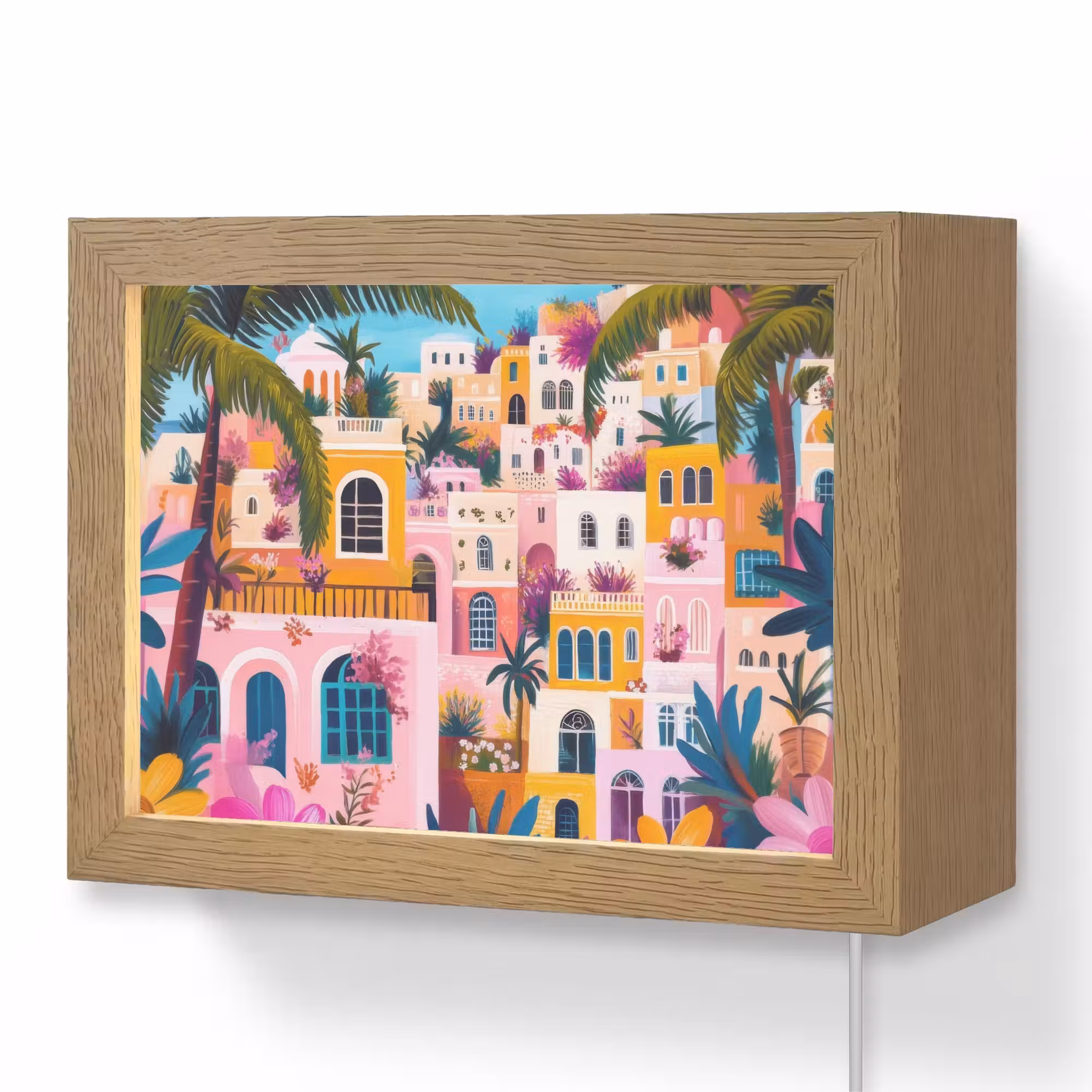 Lightbox - Wandleuchte - Bunt - Rosa - Orange - Gelb - Blumen
