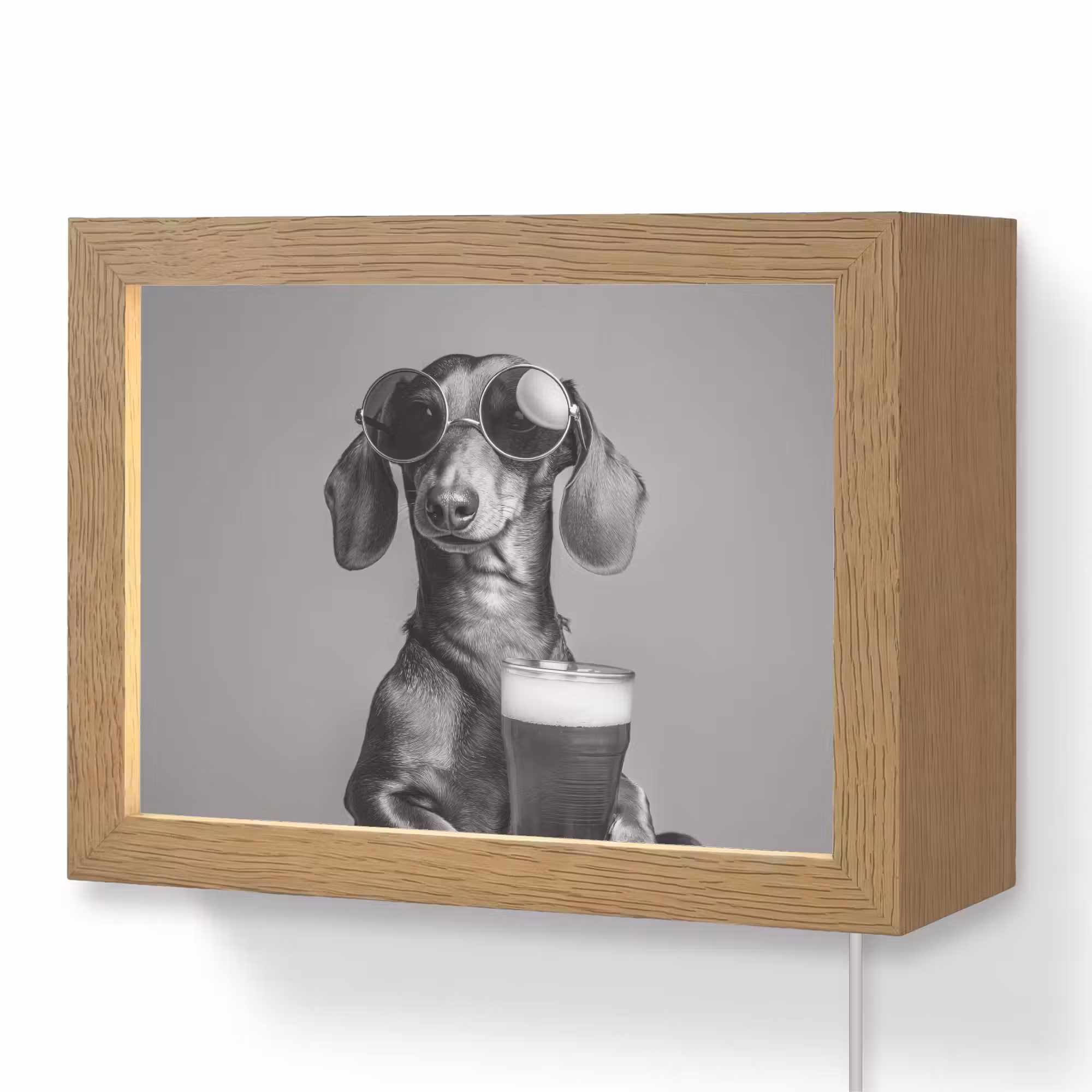 Lightbox - Wandleuchte - Dackel - Bier - Gläser - Gläser