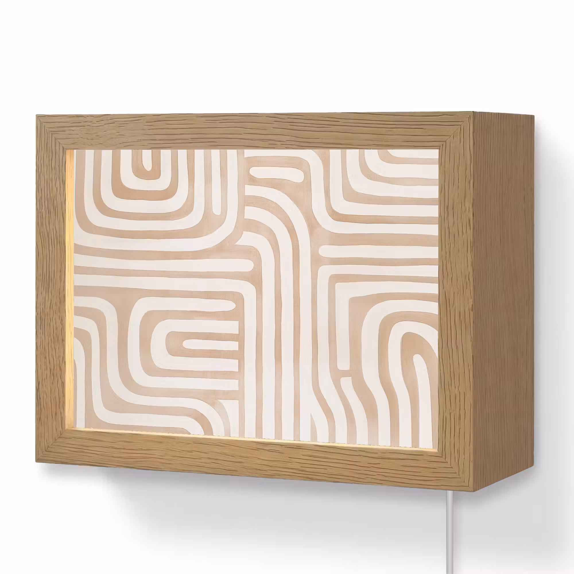 Lightbox - Wandleuchte - Erdtöne - Labyrinth-Muster