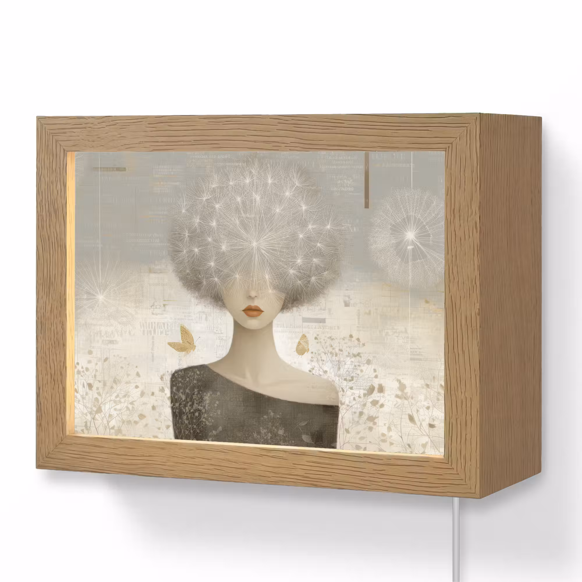 Lightbox - Wandleuchte - Fluff - Frau - Beige