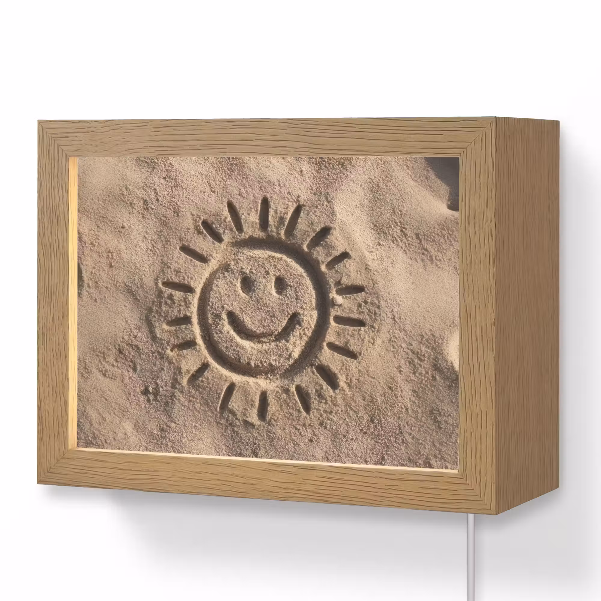 Lightbox - Wandleuchte - Gesicht - Sonne - Sand - Unterzeichnet