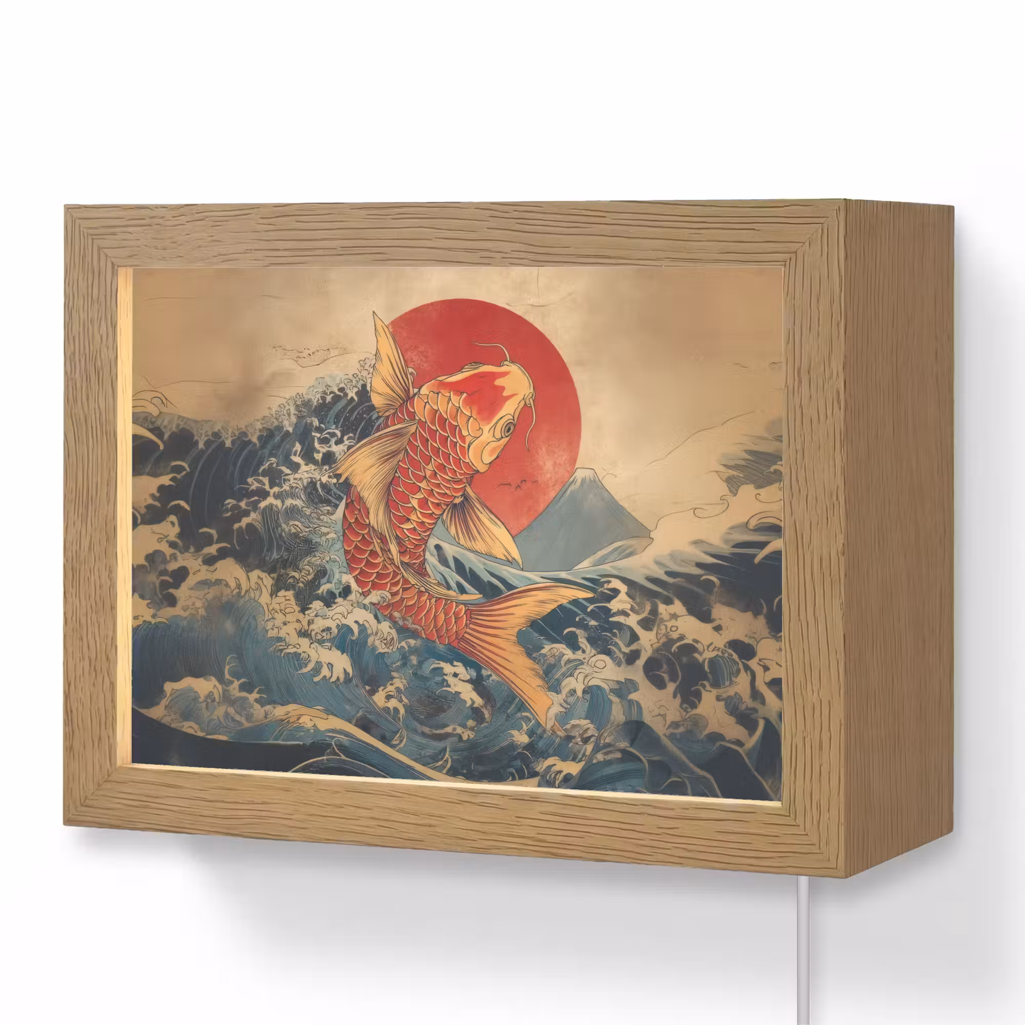Lightbox - Wandleuchte - Koi - Meer - Wellen - Sonne