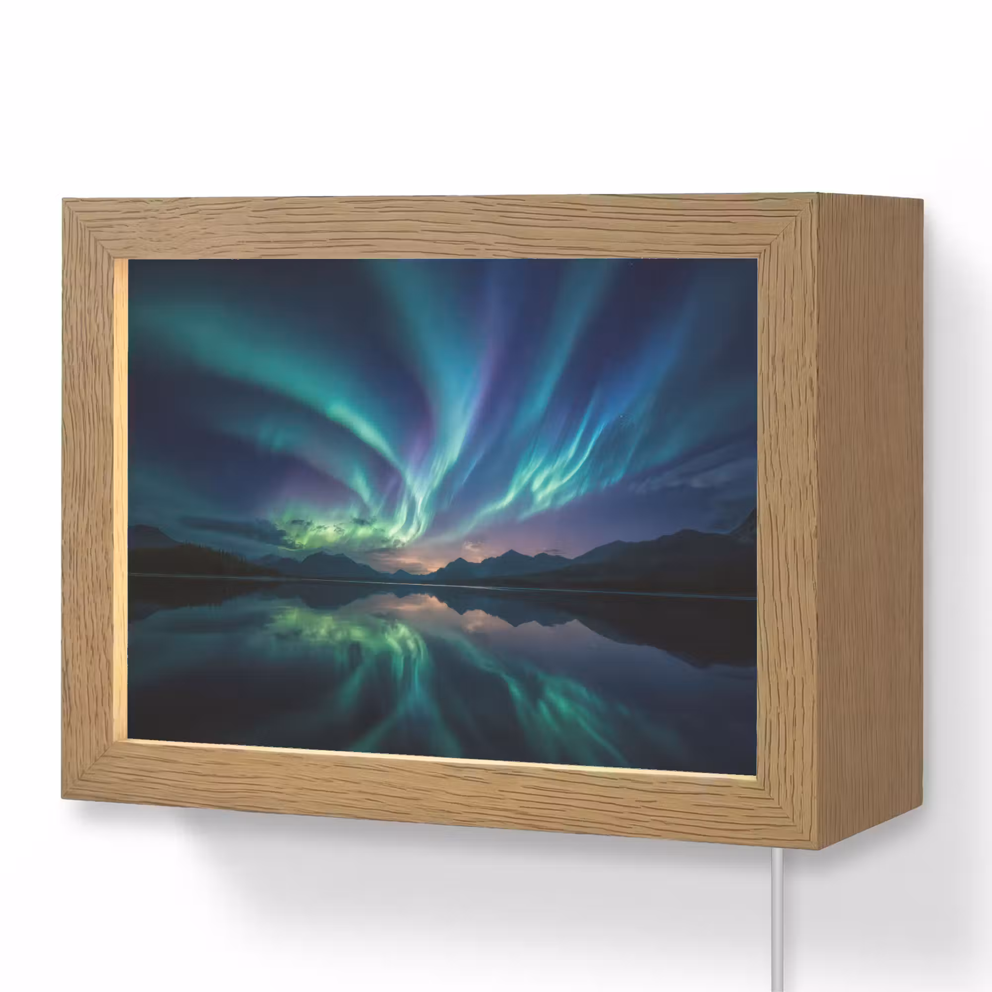 Lightbox - Wandleuchte - Nordlichter - Farbenfroh - Bergsee