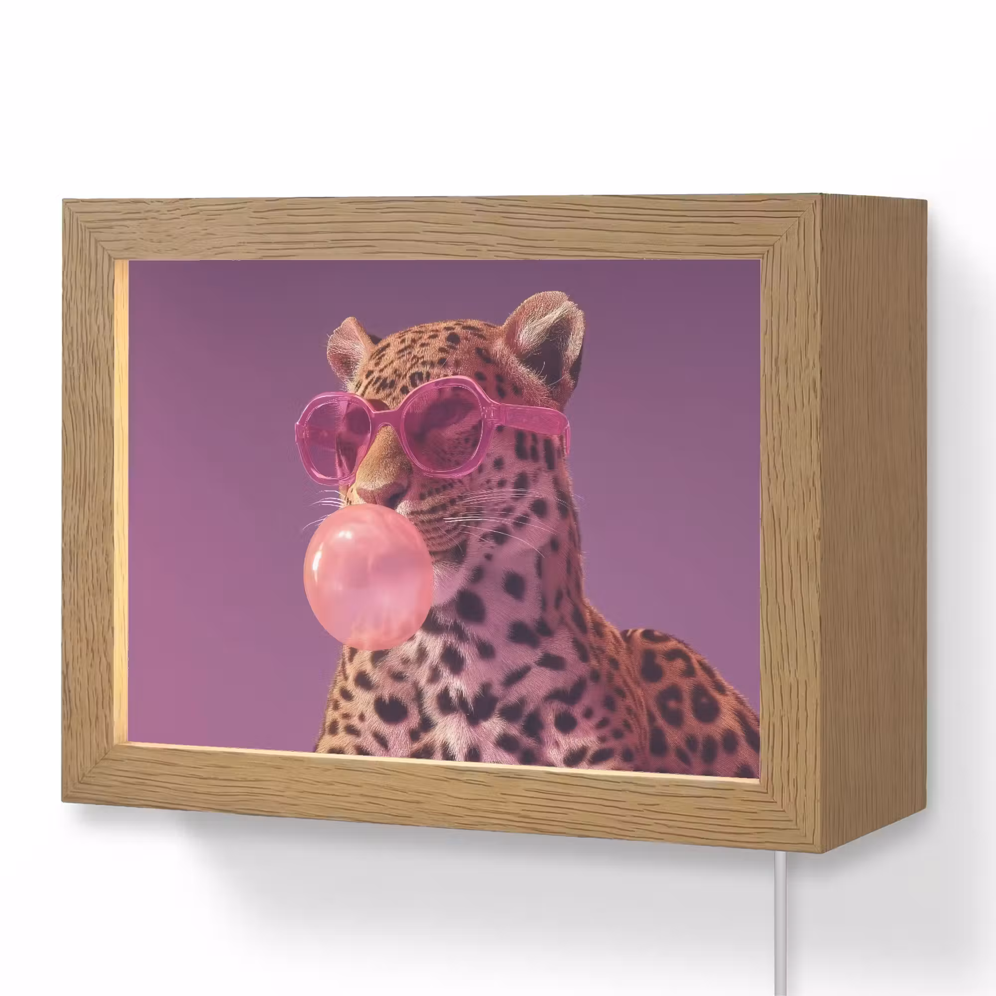 Lightbox - Wandleuchte - Panther - Sonnenbrille - Kaugummiblase - Rosa