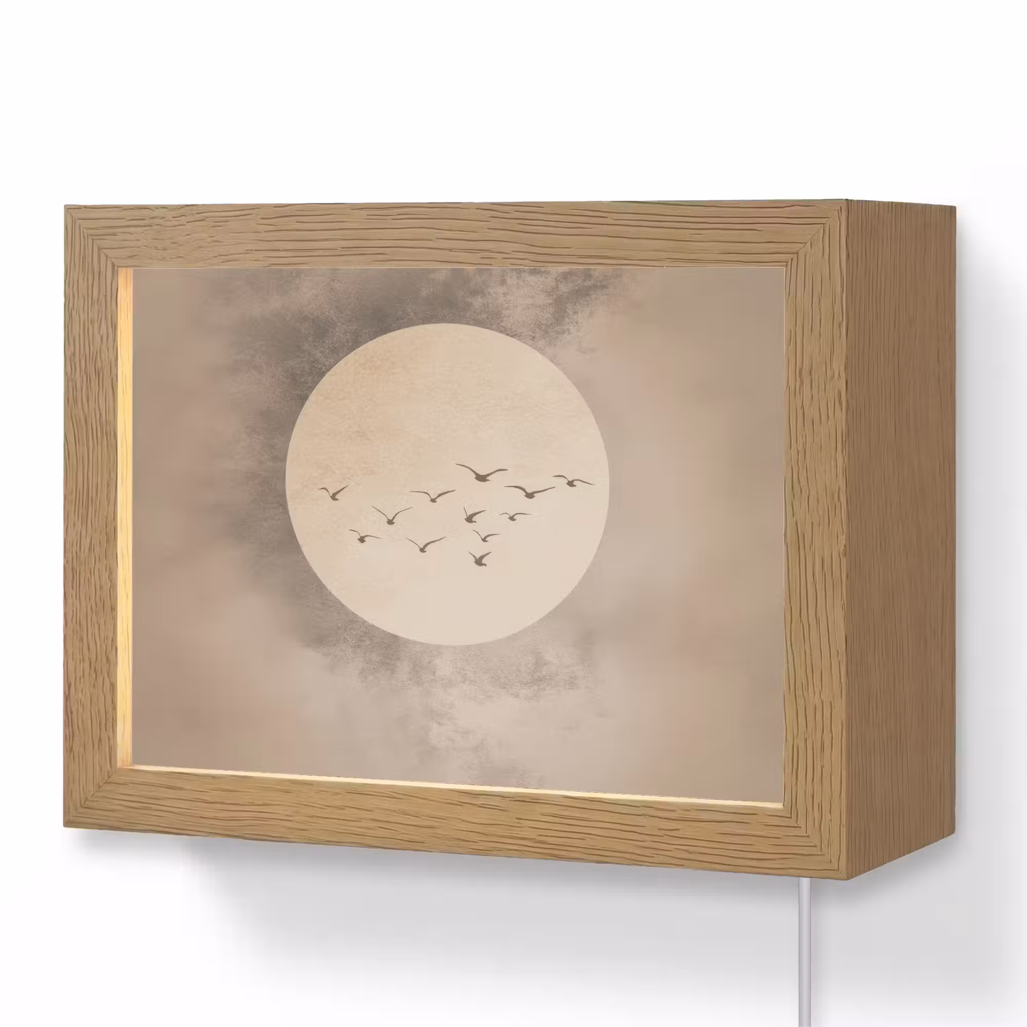 Lightbox - Wandleuchte - Vogel - Beige - Japanisch