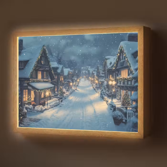 Lightbox - Wandleuchte - Weihnachtsdorf - Weihnachten - Schnee - Winter
