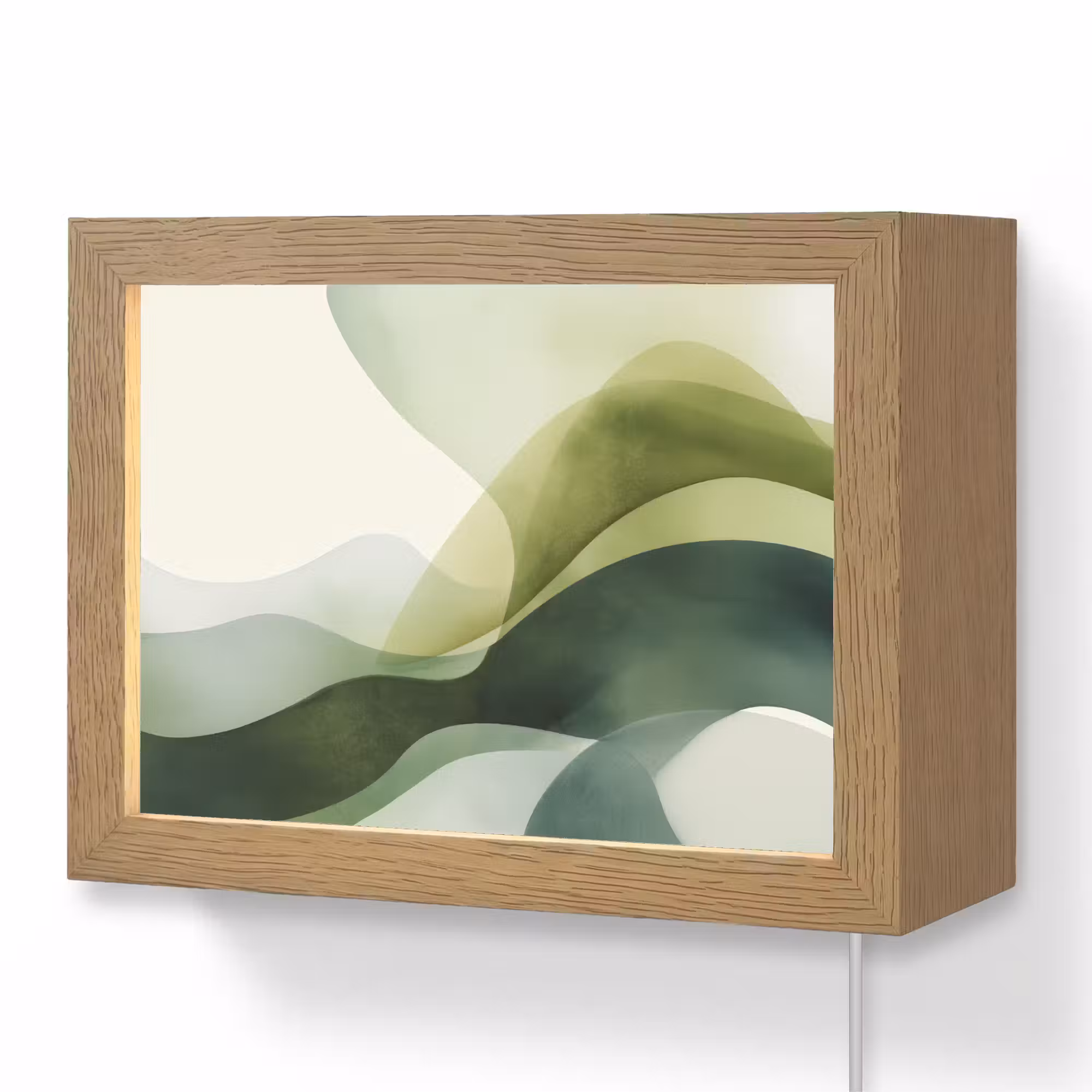 Lightbox - Wandleuchte - Wellen - Abstrakt - Hellgrün - Ornamental