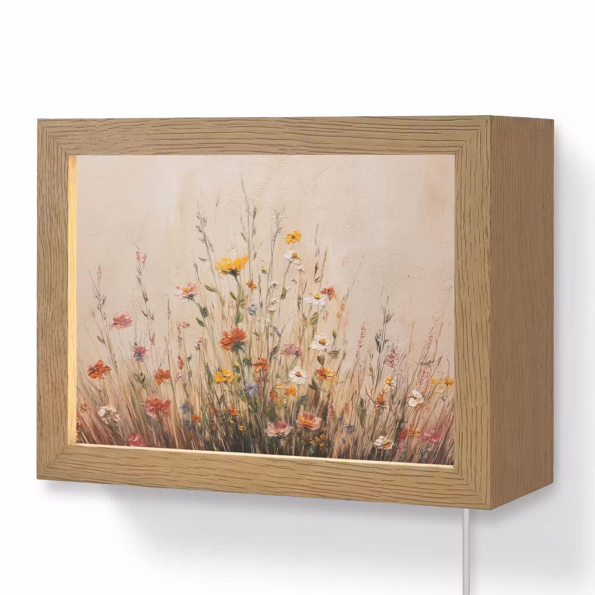 Lightbox - Wandleuchte - Wildblumen - Pinselstriche - Ruhig
