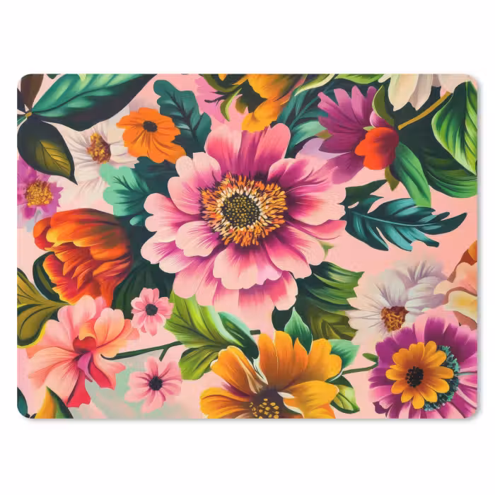 Mauspad - Blumen - Bunt - Rosa