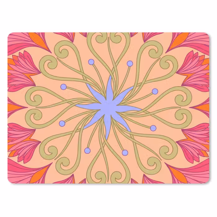 Mauspad - Blumen – Muster – Abstrakt – Rosa – Dekorativ