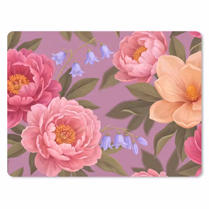 Mauspad - Blumen – Muster – Illustration – Rosa