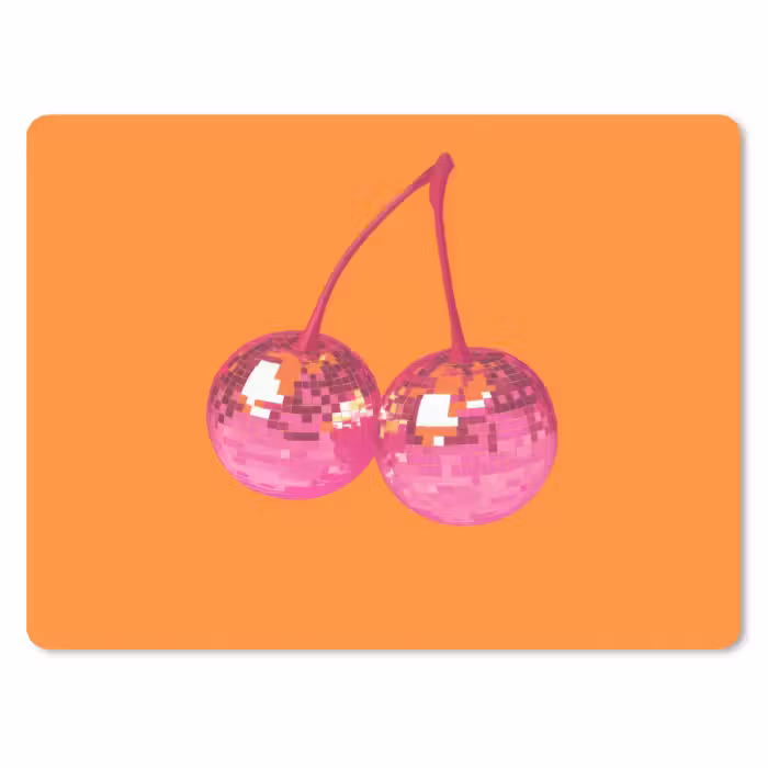 Mauspad - Discokugeln - Kirsche - Spiegel - Rosa