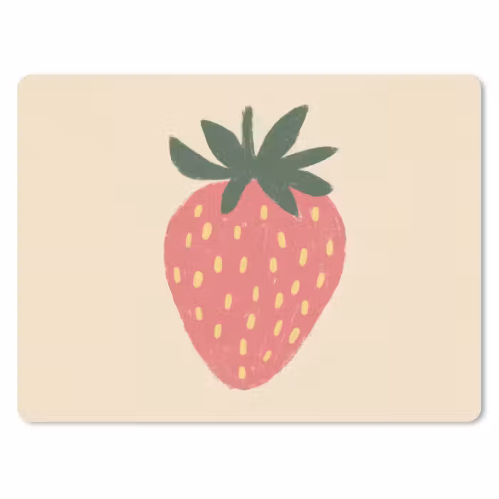 Mauspad - Erdbeere - Minimalistisch - Rot - Obst