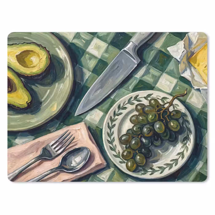 Mauspad - Essen – Frühstück – Tisch – Modern – Grün