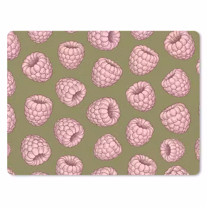 Mauspad - Essen – Muster – Illustration – Rosa – Grün